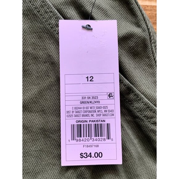 Wild Fable Junior Teens Mid-Rise Regular Fit Cargo Pants Olive Green Size 12 - Picture 10 of 16